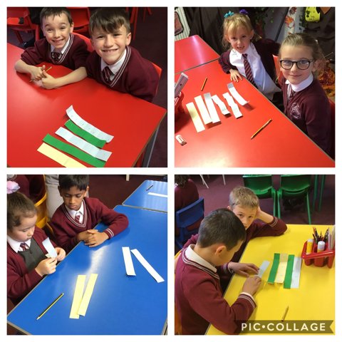 Image of Making fraction strips and putting them in order. 