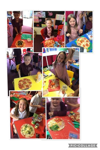 Image of Some finished pizzas - yummy ! 