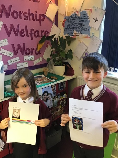 Image of Our Saints research and fact files completed! 