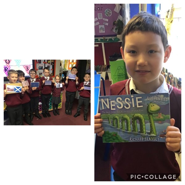 Image of We received a postcard from the Scottish highlands and some photos, we read a book about the loch Ness  monster ! 
