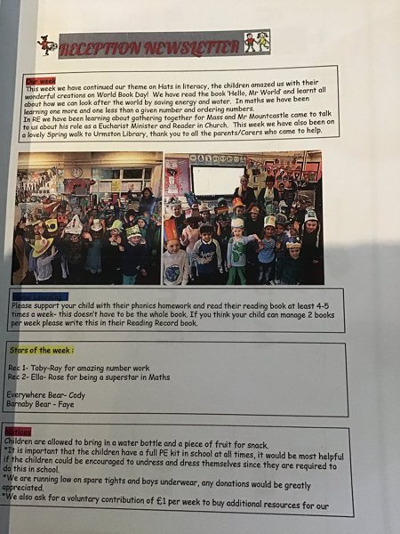 Image of Reception Newsletter 