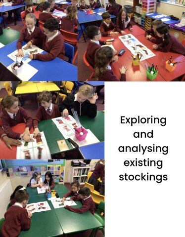 Image of Exploring and analysing existing Christmas stockings in DT!
