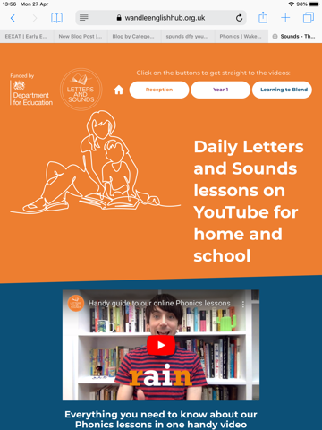 Image of Department for Education Daily Phonics Lessons on YouTube 