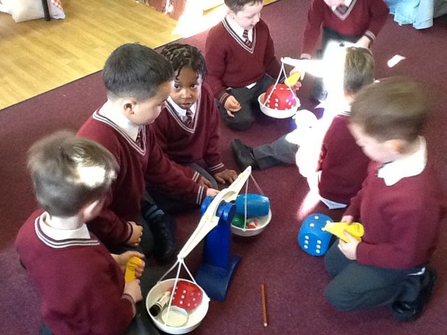 Image of Exploring weighing scales in reception