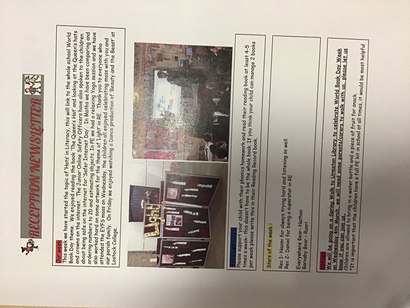 Image of Reception Newsletter 